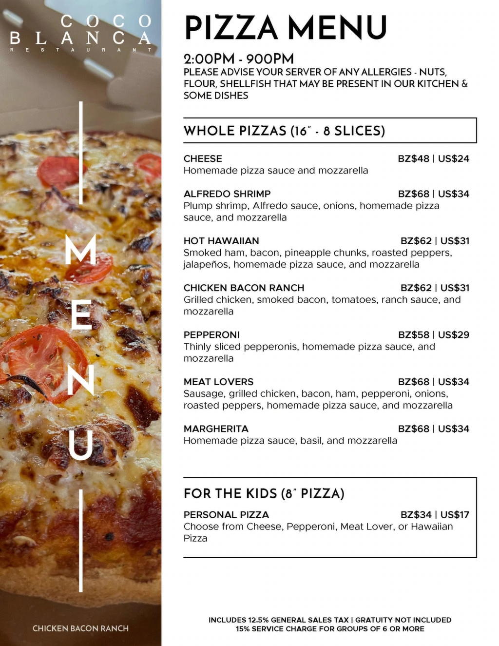 Pizza Menu pg1